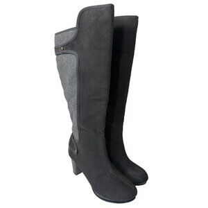 Bella Vita WALKER Gray Tweed and Black Knee High Boots Womens Size 7.5 wide